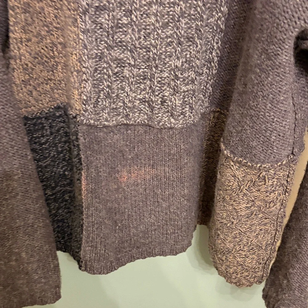 Eddie Bauer Patchwork Knit Sweater Mens XL Wool Blend Colorblock Pullover - Picture 3 of 4